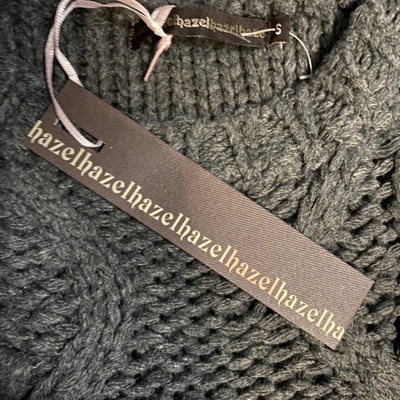 ANTHROPOLOGIE hazel sweater gray open weave small sweater cable knit new - Picture 8 of 8